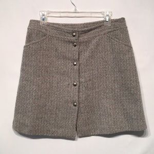 Paul & Joe Wool Blend Gray Pink Skirt SZ 42